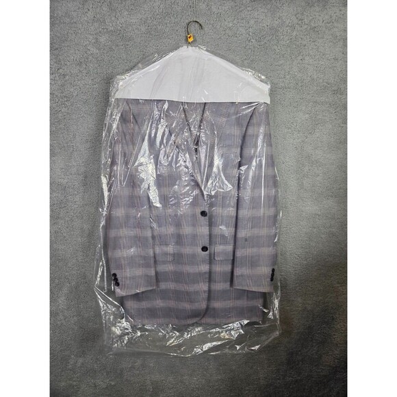 Apollo King Gray 3pc Suit 42L Pants 36L 38x28 Windowpane Houndstooth Check - Picture 2 of 14